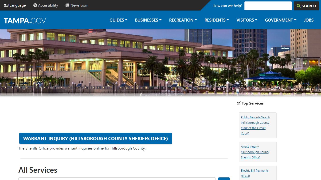 Warrant Inquiry (Hillsborough County Sheriffs Office)